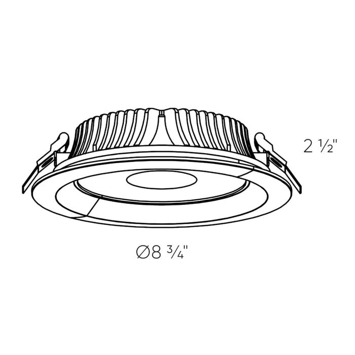 Hilux LED Commercial Recessed Light - line drawing.