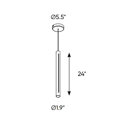 Linea CCT LED Pendant Light - line drawing.