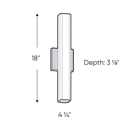 Nobel One LED Vanity Light - line drawing.