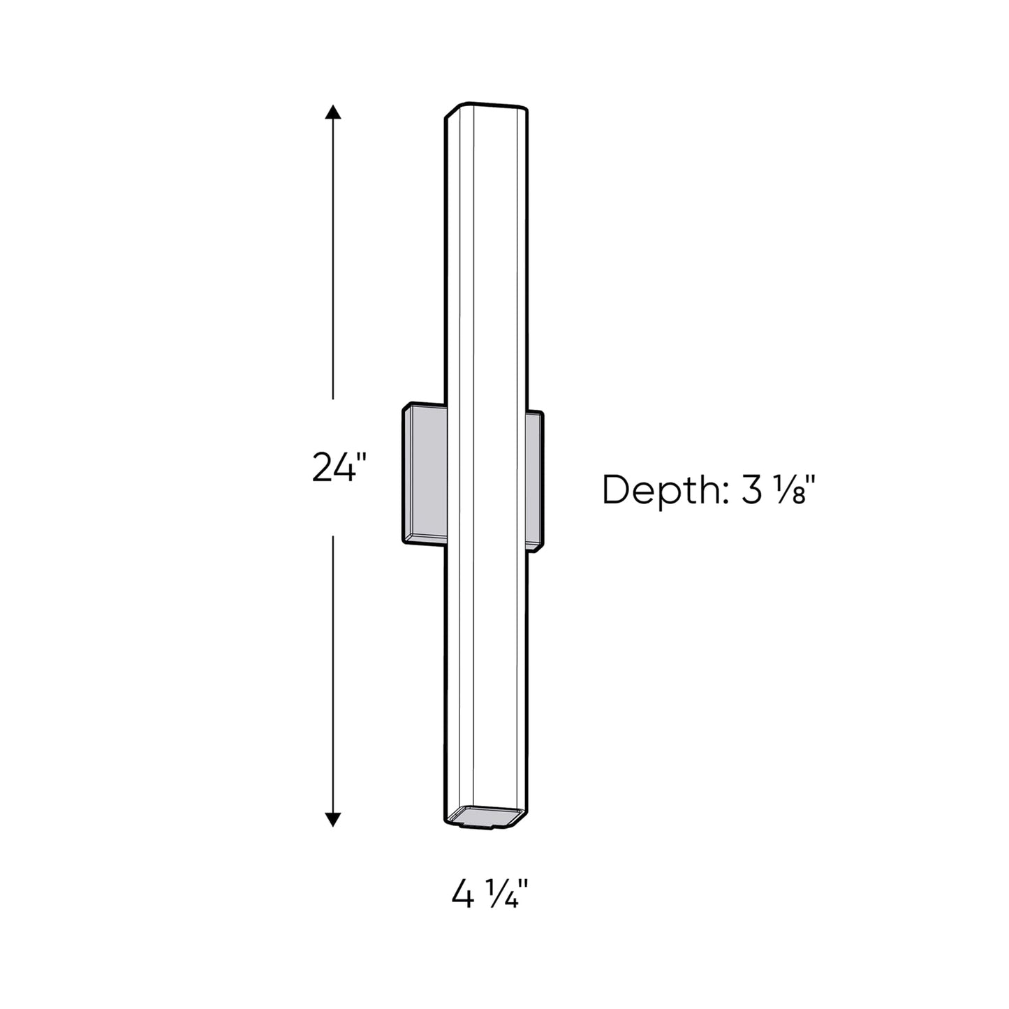 Nobel One LED Vanity Light - line drawing.