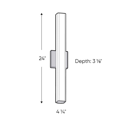 Nobel One LED Vanity Light - line drawing.