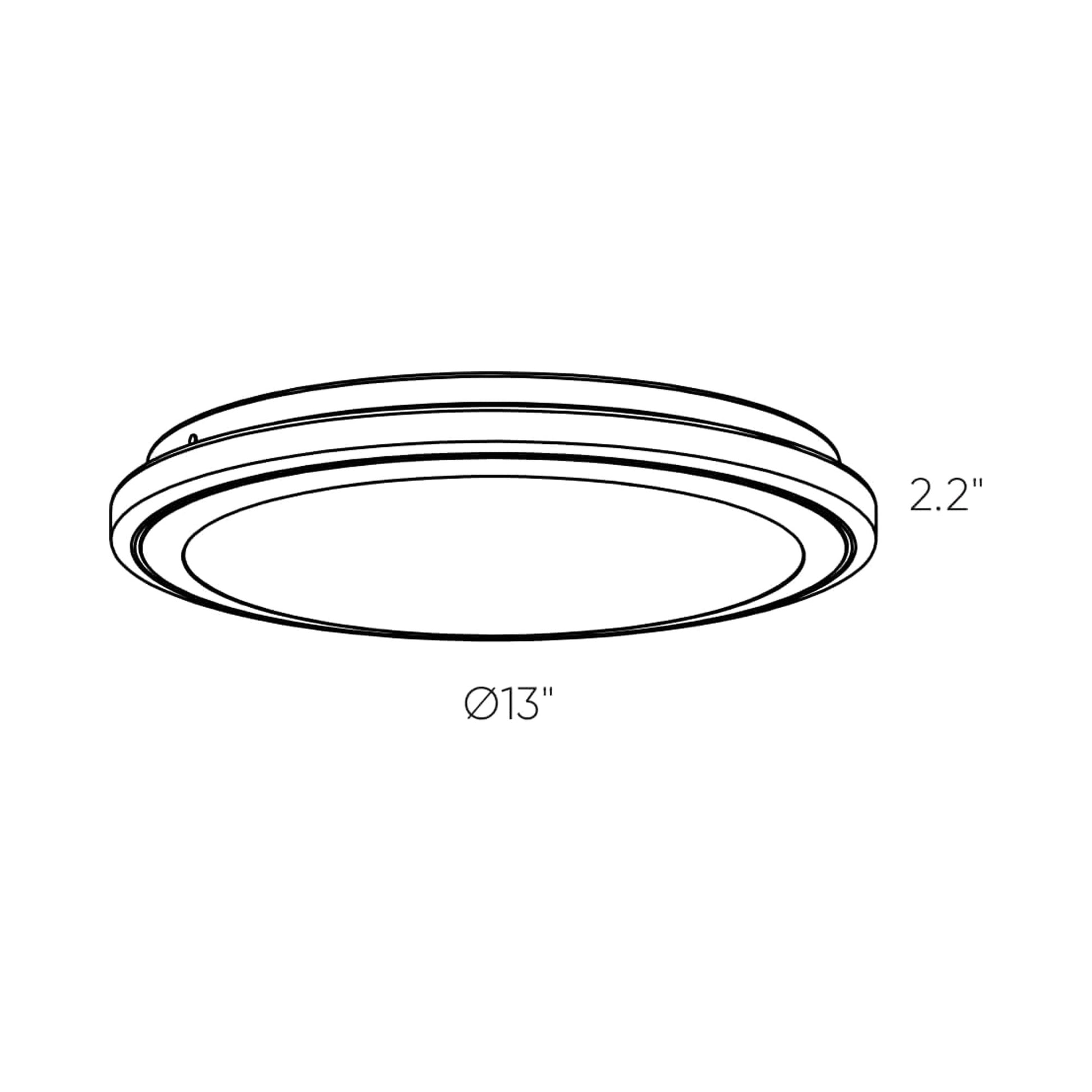 Ora LED Flush Mount Ceiling Light - line drawing.