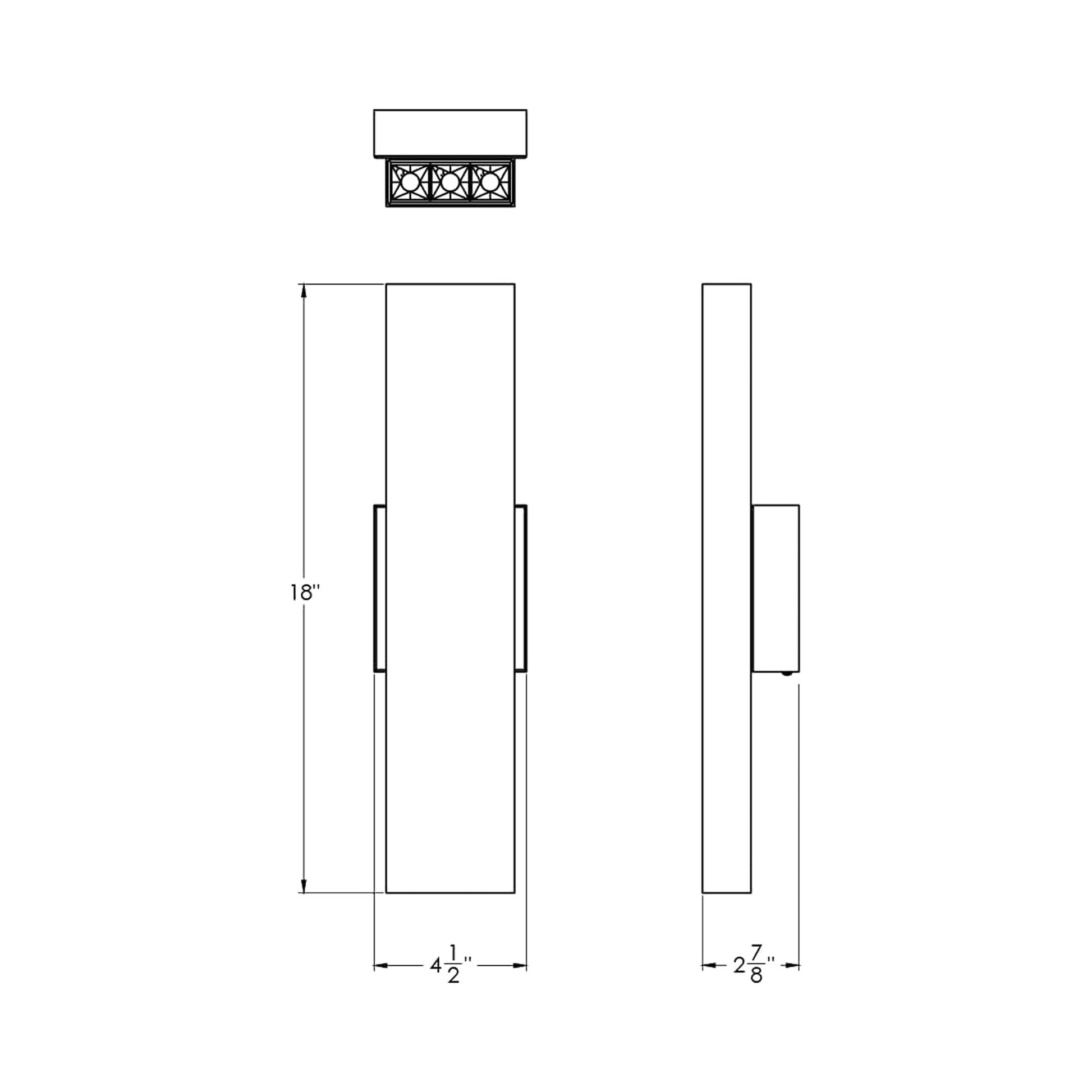 Pinpoint LED Wall Light - line drawing.