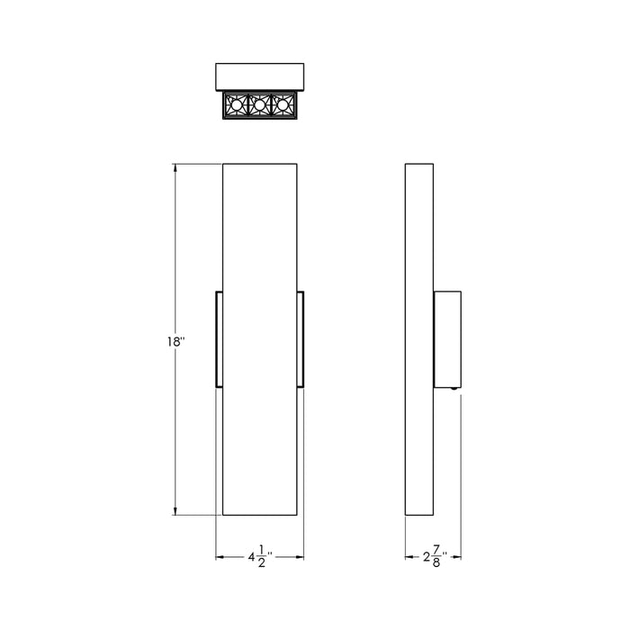 Pinpoint LED Wall Light - line drawing.
