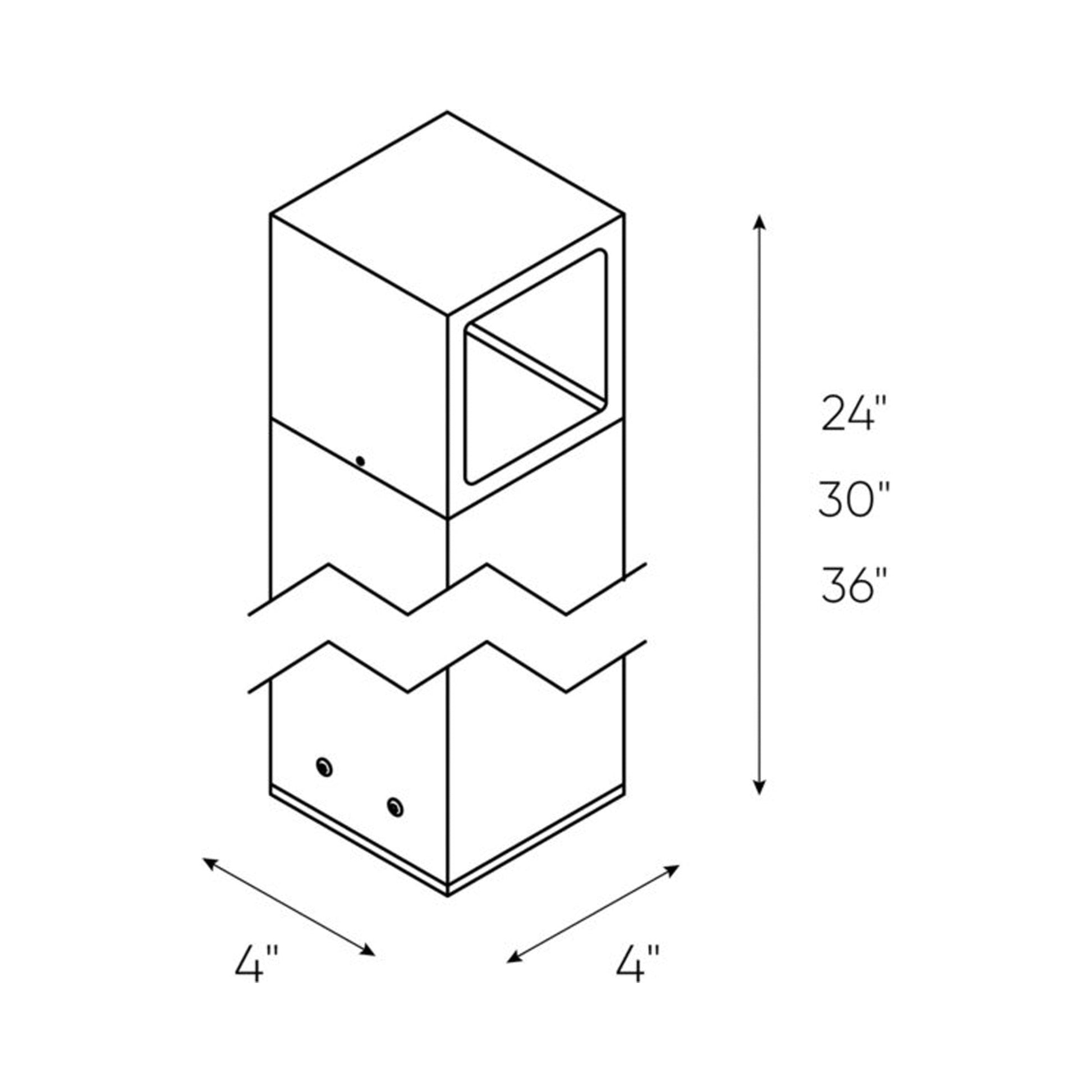 Stature LED Bollard Path Light - line drawing.