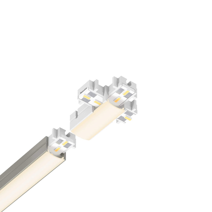 Linu LED Ultra Slim Linear Connector in X Connector. 