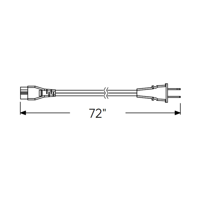 Power Cord For Powerled Linear Undercabinet Lighting - line drawing.