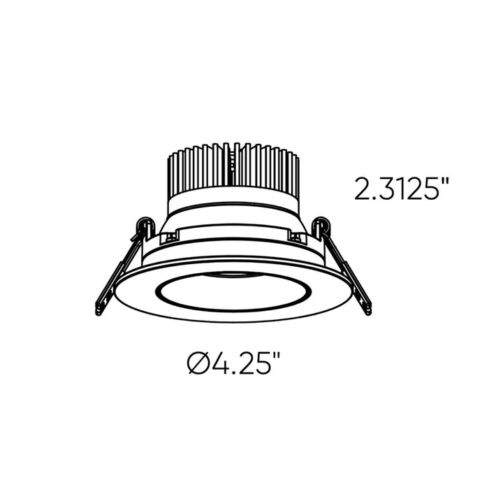 Revolve Pro LED Recessed Down Light - line drawing.
