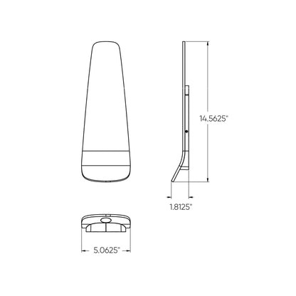 Ultra-Slim Outdoor LED Wall Light - line drawing.