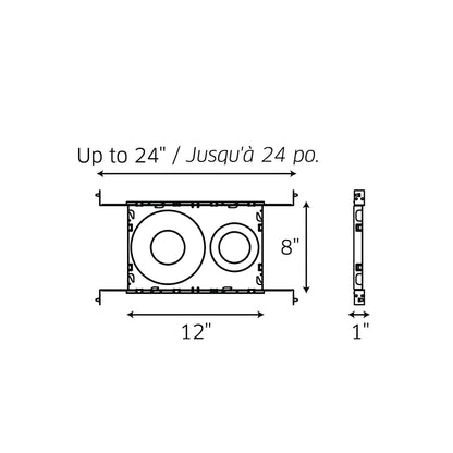 Universal Drilling Plate For Recessed Light - line drawing.