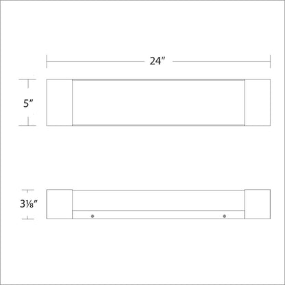 Darcy LED Bath Vanity Light - line drawing.