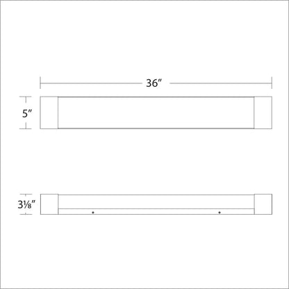 Darcy LED Bath Vanity Light - line drawing.