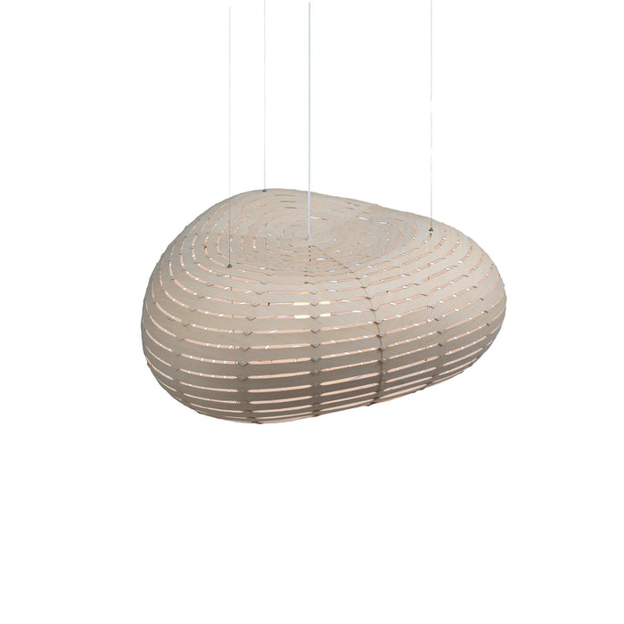 Cloud Pendant Light in Bamboo/White (Small).