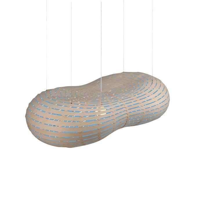 Cloud Pendant Light in Bamboo/Blue (Large).