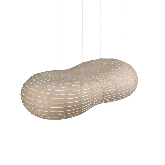 Cloud Pendant Light in Bamboo/White (Large).
