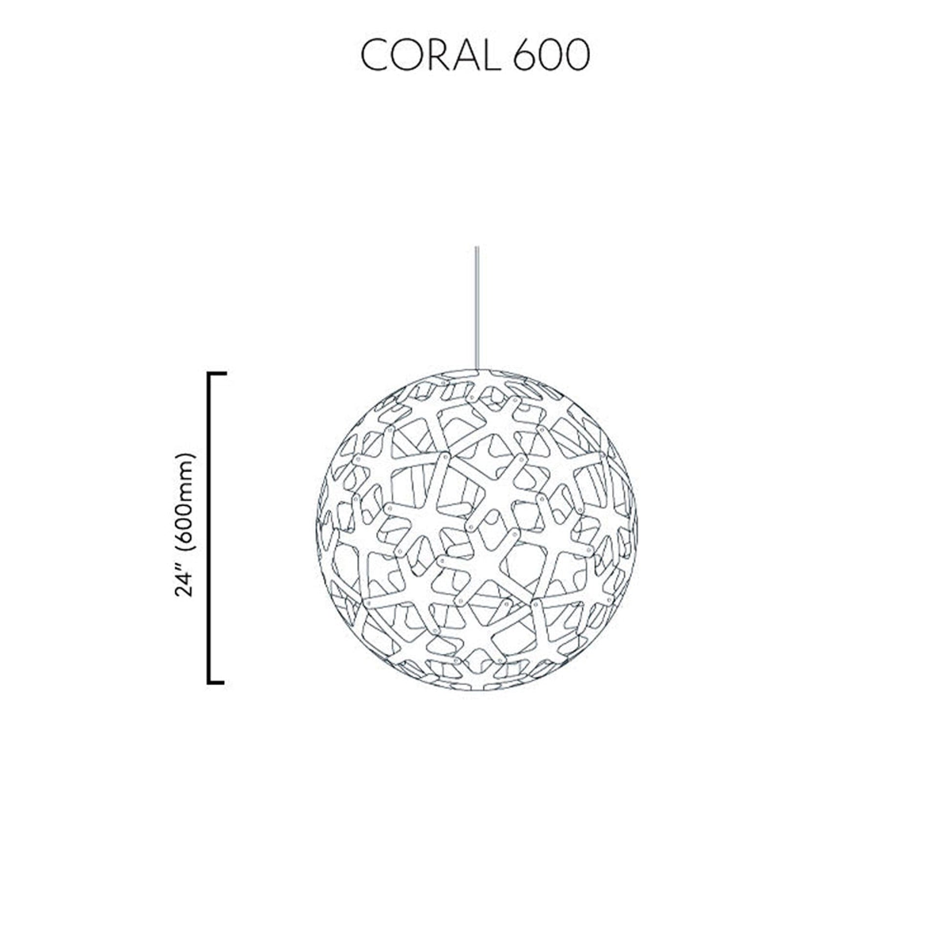 Coral Outdoor Pendant Light - line drawing.