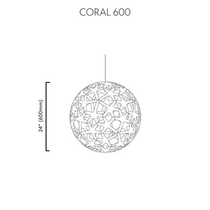 Coral Outdoor Pendant Light - line drawing.