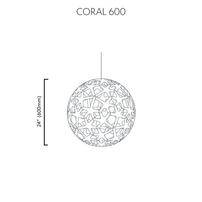 Coral Outdoor Pendant Light - line drawing.
