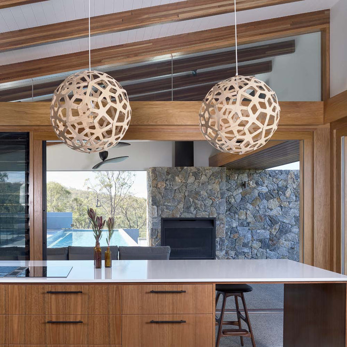 Coral Pendant Light in kitchen.