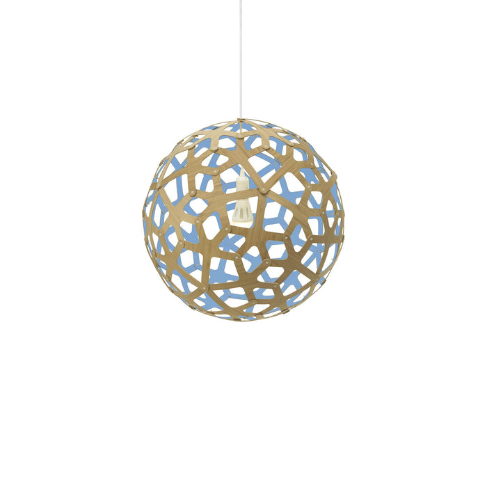 Coral Pendant Light in Bamboo/Blue (Small).