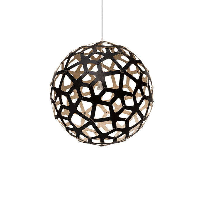 Coral Pendant Light in Black/Bamboo (Large).