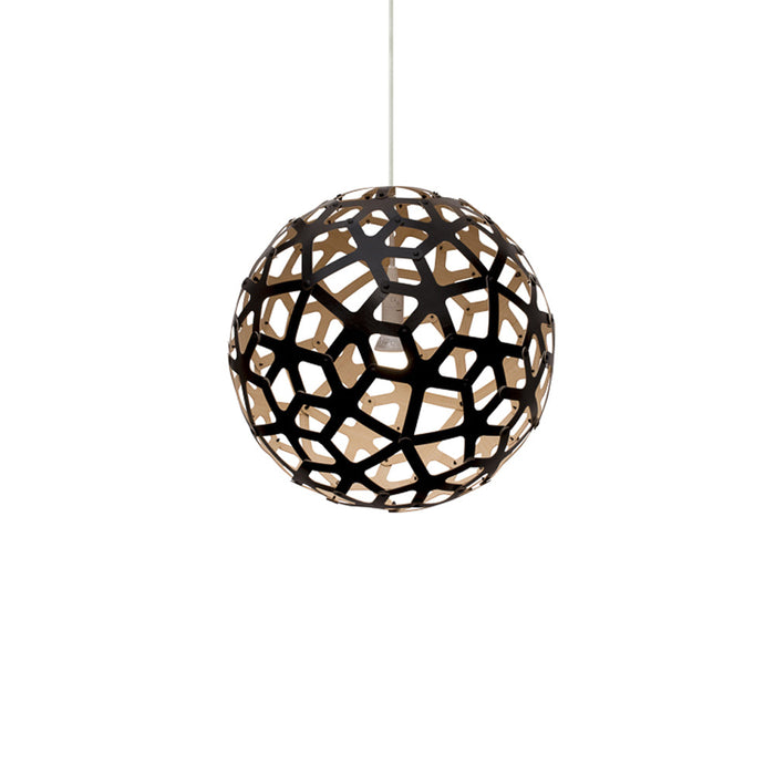 Coral Pendant Light in Black/Bamboo (Small).