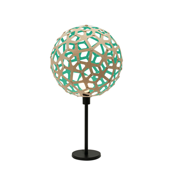 Coral Table Lamp in Bamboo/Aqua.