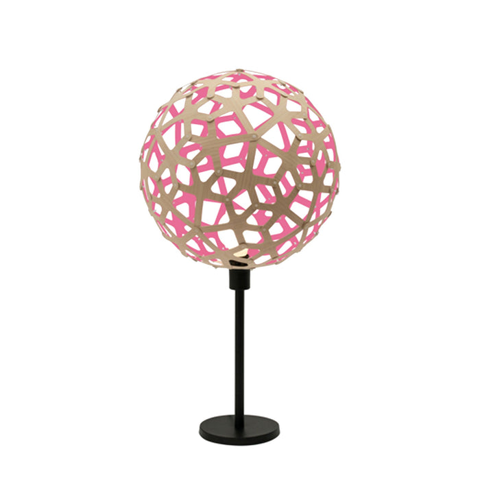Coral Table Lamp in Bamboo/Pink.