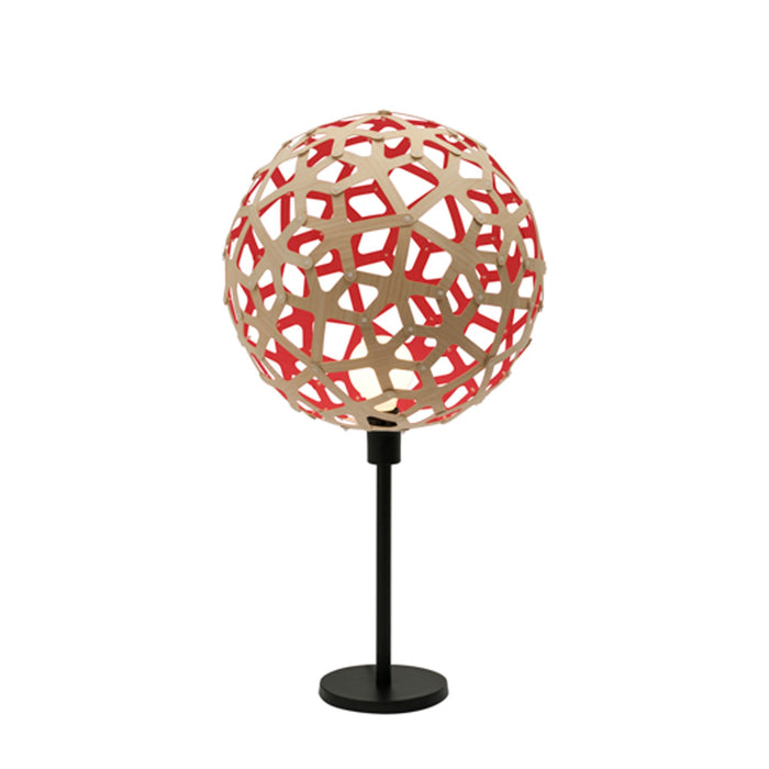 Coral Table Lamp in Bamboo/Red.