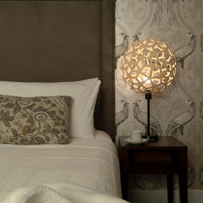 Coral Table Lamp in bedroom.