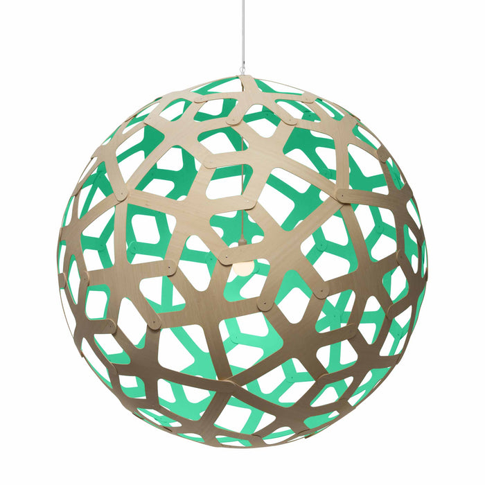 Coral XL Pendant Light in Bamboo/Aqua.