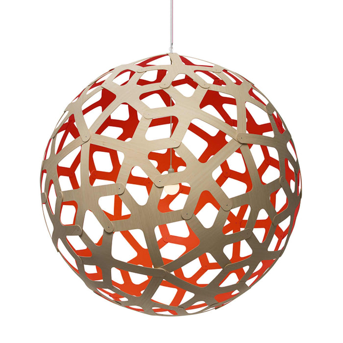 Coral XL Pendant Light in Bamboo/Red.