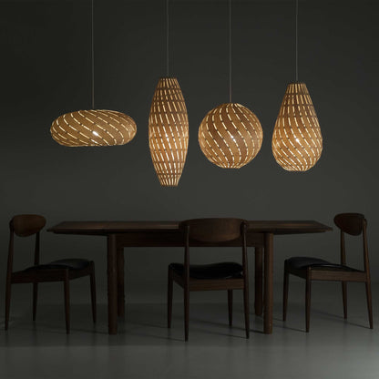 Ebb LED Bounce Pendant Light in dining room.