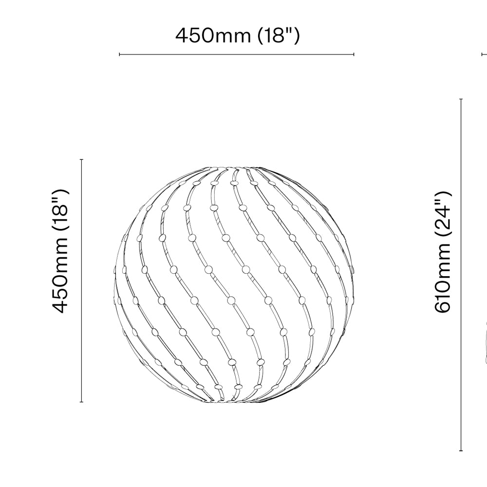 Ebb LED Bounce Pendant Light - line drawing.