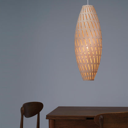 Ebb LED Roll Pendant Light in dining room.