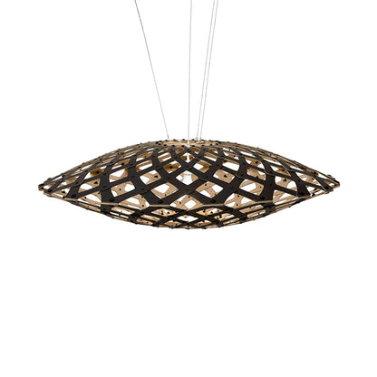 Flax Pendant Light in Black/Bamboo (Large).