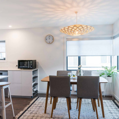 Flax Pendant Light in dining room.