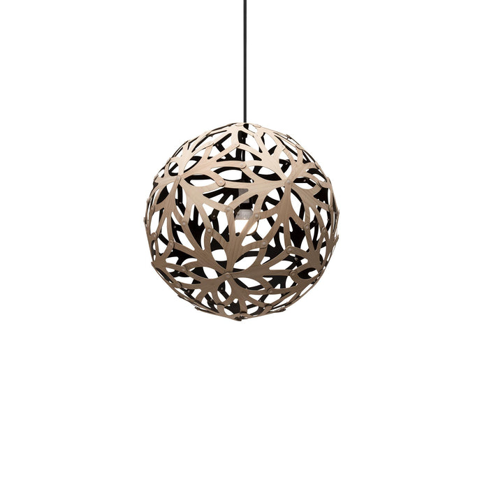 Floral Pendant Light in Bamboo/Black (Small).