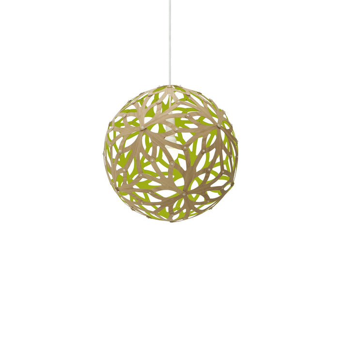 Floral Pendant Light in Bamboo/Lime (Small).