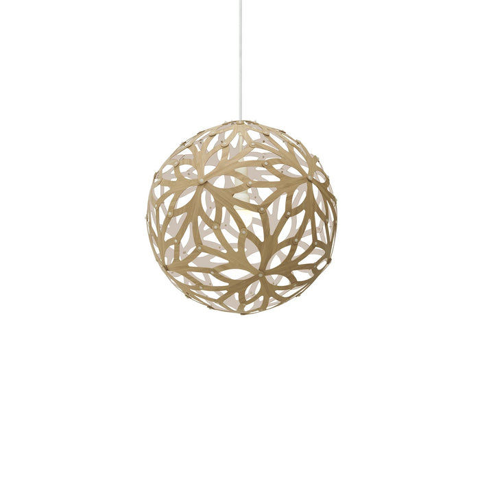 Floral Pendant Light in Bamboo/White (Small).