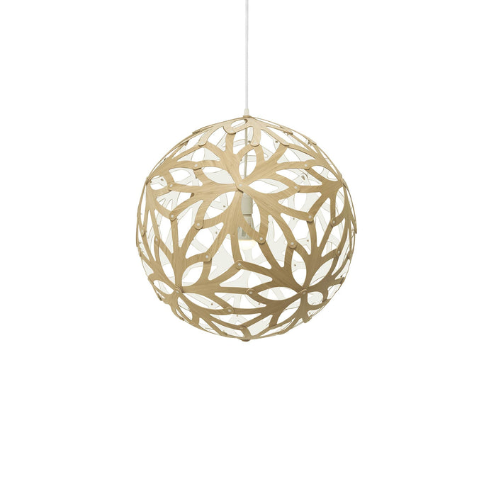 Floral Pendant Light in Bamboo/White (Medium).