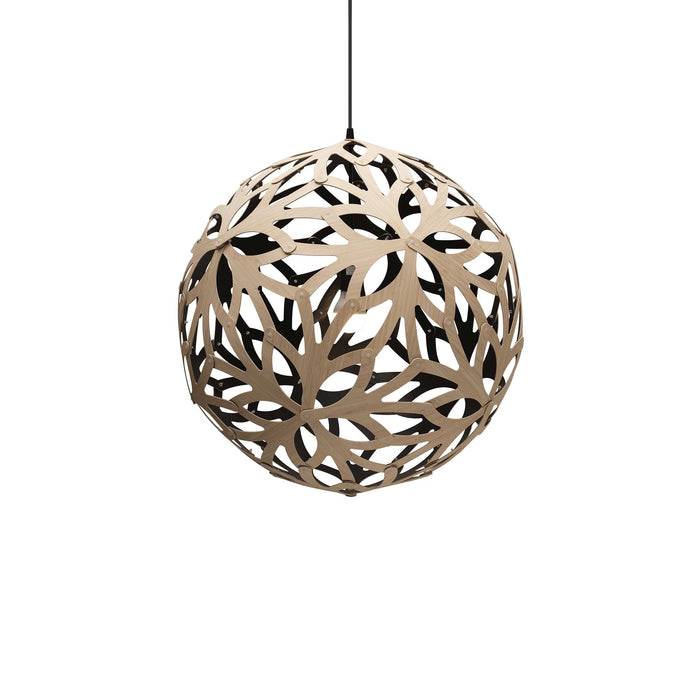 Floral Pendant Light in Bamboo/Black (Large).
