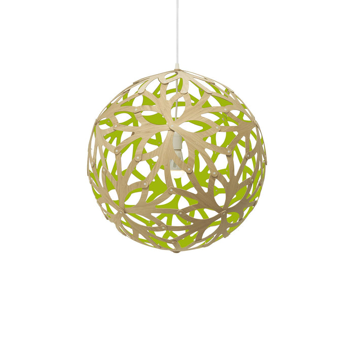 Floral Pendant Light in Bamboo/Lime (Large).