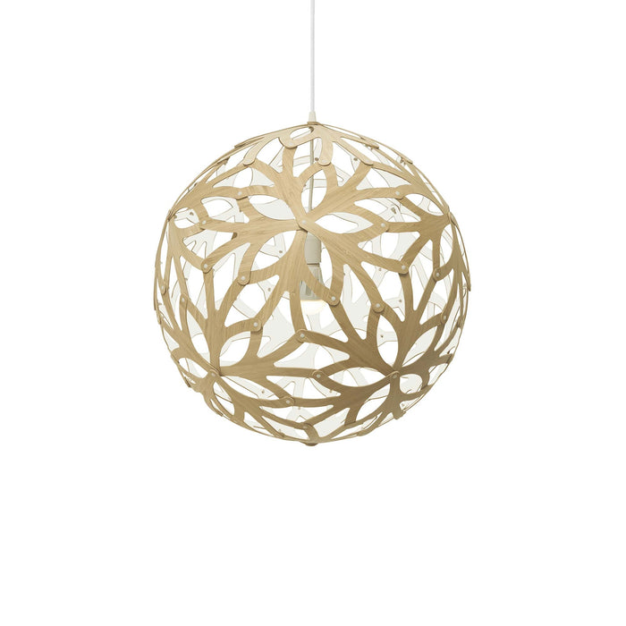 Floral Pendant Light in Bamboo/White (Large).