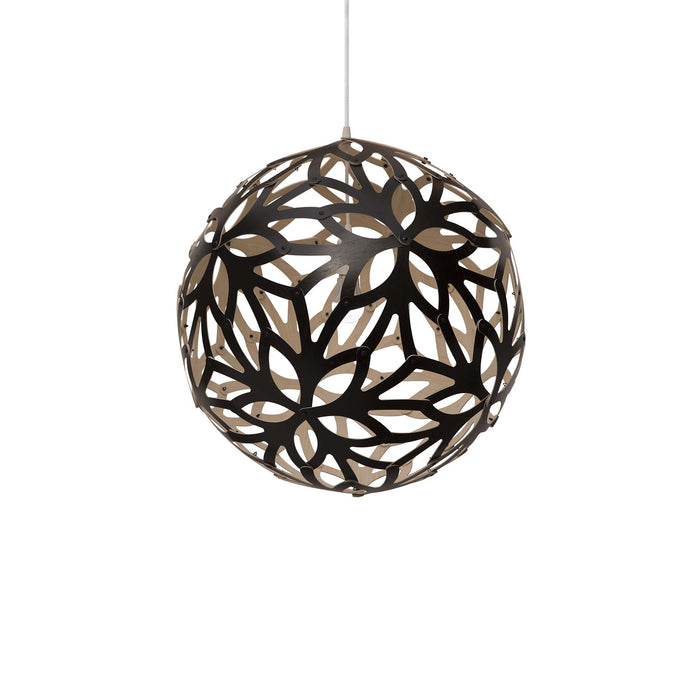 Floral Pendant Light in Black/Bamboo (Large).