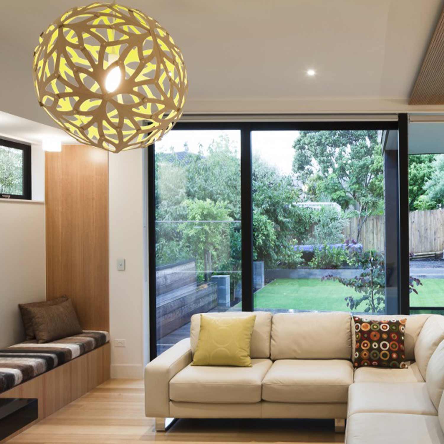 Floral Pendant Light in living room.