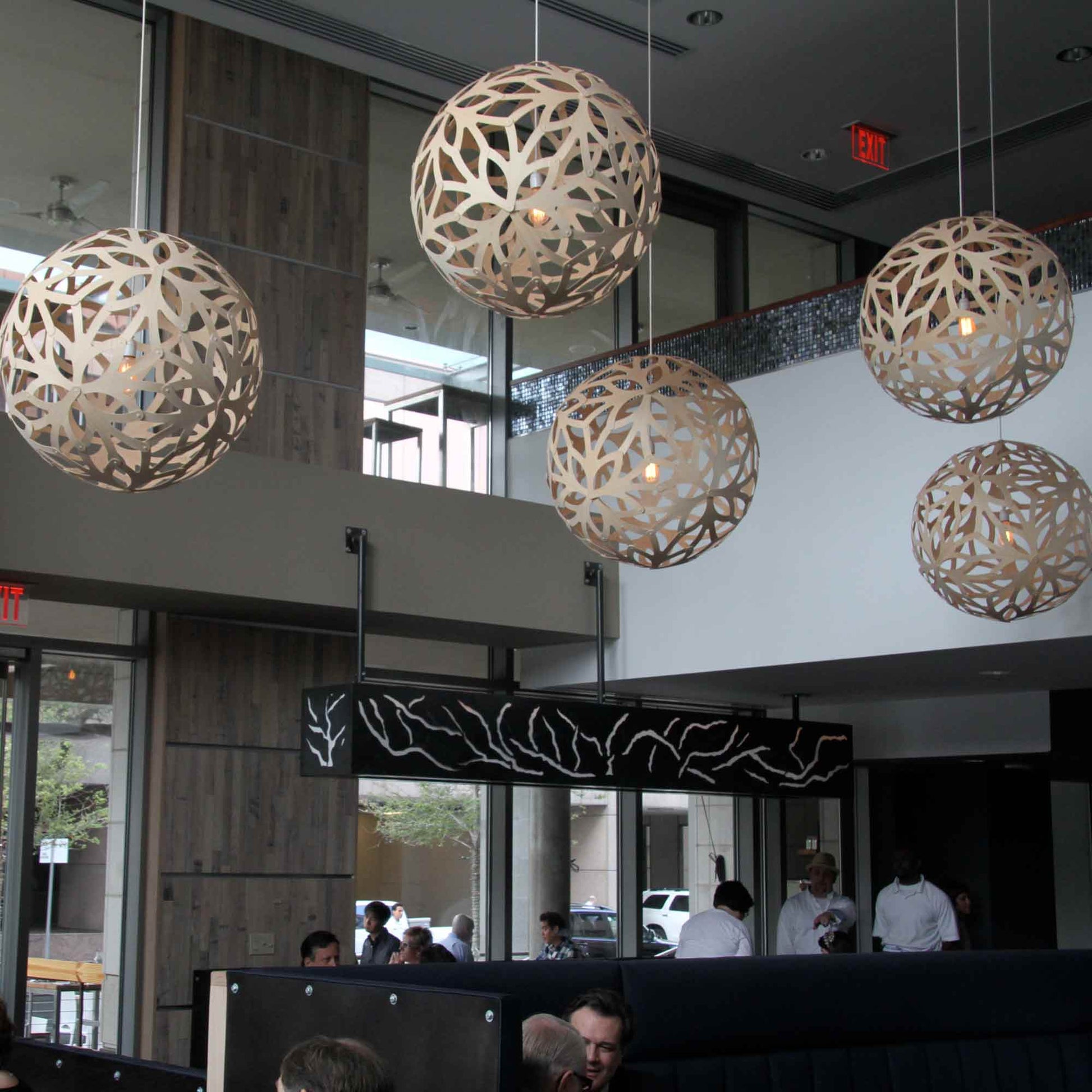 Floral Pendant Light in restaurant.