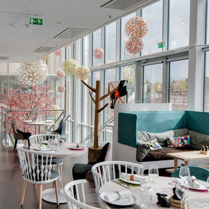 Floral Pendant Light in restaurant.