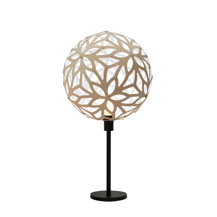 Floral Table Lamp in Bamboo/White.