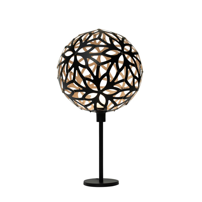 Floral Table Lamp in Black/Bamboo.